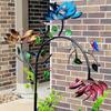 Metal Garden Stake Pinwheels Wind Spinner Rotator, Multi Colored Flowers Wind Spinner, Iron Crafts Colorful Metal Windmill, Yard/Outdoor Decoration