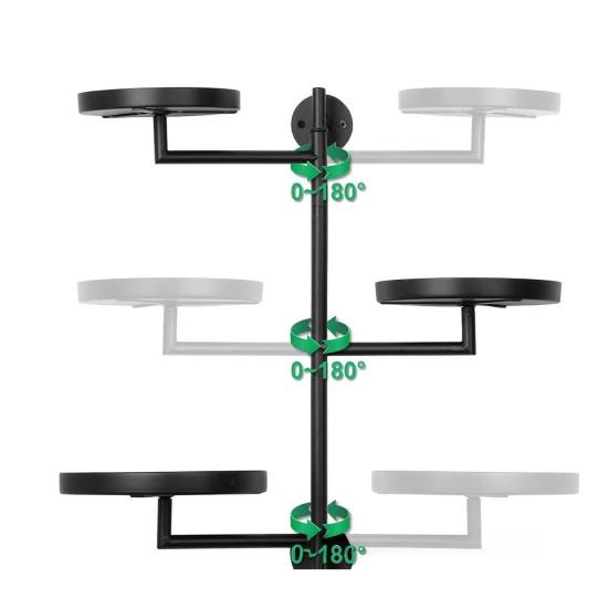 Вращающаяся настенная подставка для растений, витрина для растений, держатель для горшечных растений, 3-х уровневая плавающая полка для домашних растений