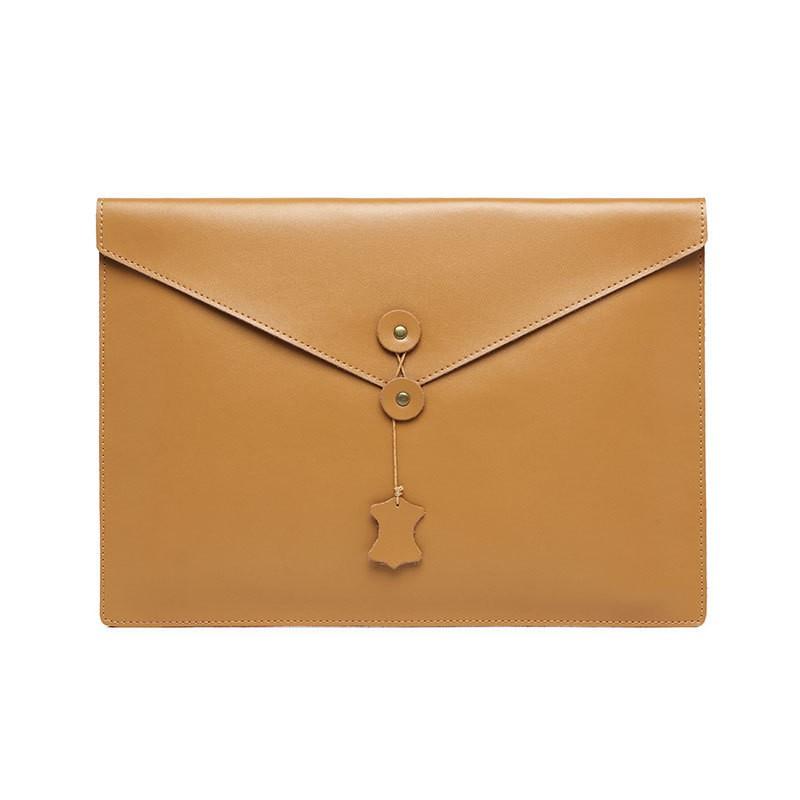 Laptop Sleeve 13 Inch MacBook Air Genuine Leather Envelope Bag Fits 14 Laptops