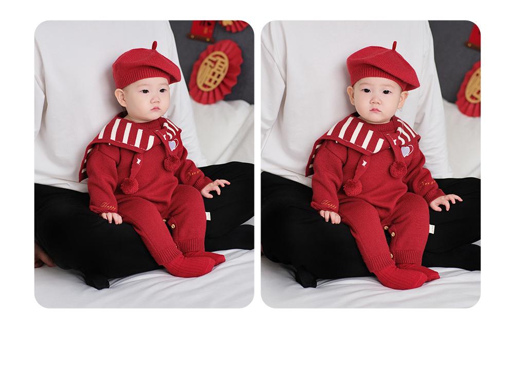 Зимний комбинезон для младенца "Полнолуние": Уютный наряд на 100 дней для годовалых детей - Одежда для посещения гостей и ползания на Новый год для младенцев