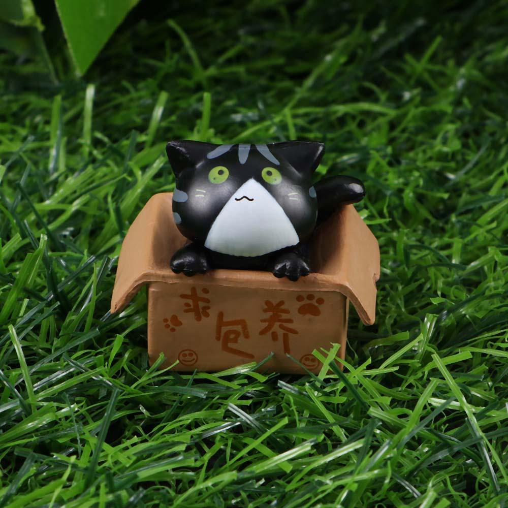 Миниатюрная статуэтка ПВХ украшение мультяшные поделки маленькая статуэтка модель кошки машинка фигурка ящик для пожертвований кот