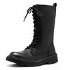 Men's High-Top Genuine Leather Boots British Style Casual Riding Boots Fashionable Motorcycle Boots Thick Sole Zipper Work Shoes