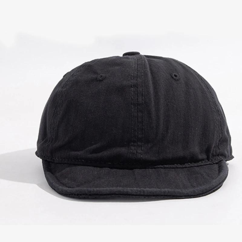 Новая унисекс ретро стираная бейсболка с коротким козырьком, регулируемая snapback, хип-хоп дизайн, защита от солнца, для мужчин и женщин, для ношения на улице и на каждый день