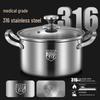 Супница из нержавеющей стали 316L с ручками - Антипригарная, для варки на пару, готовки и тушения на индукционных плитах