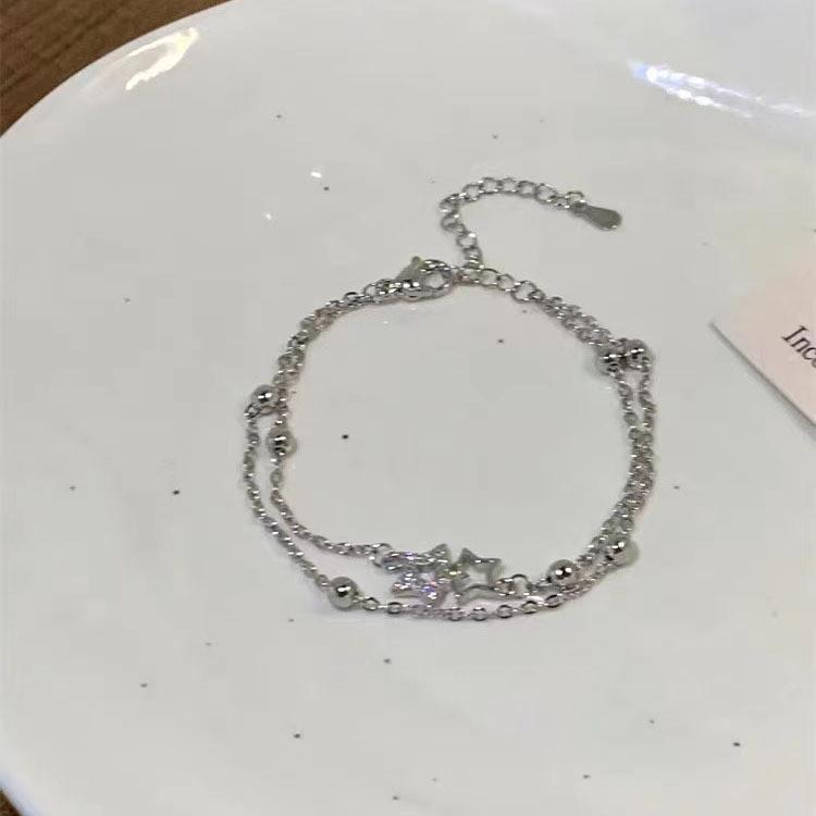 Stylish Dual Star Charm Bracelet For Women Minimalist Copper Plated Jewelry Elegant