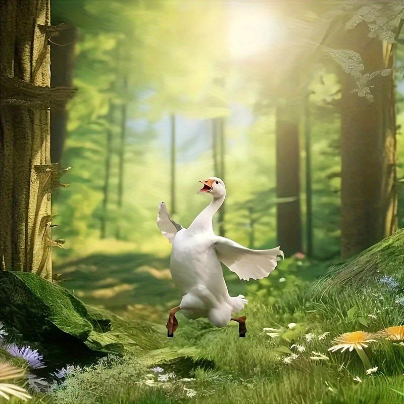 Акриловый садовый колышек в виде гуся, симпатичная статуэтка гуся, садовые украшения, украшение для газона, горшечных растений, цветочный горшок, украшение