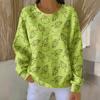 Women's Loose Comfortable Casual And Fashionable Round Neck Pattern Long Sleeved Sweatshirt