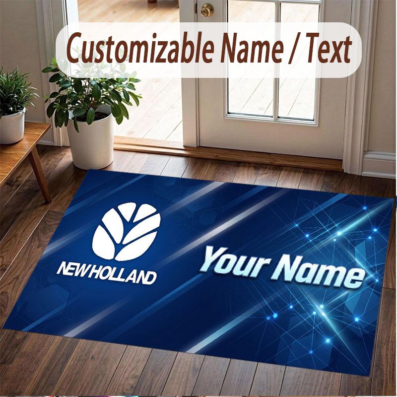 Custom Rug New Holland Pattern Print Name Text Soft Non‑Slip Floor Carpet for Home Indoor Decoration