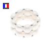 Compagnie Générales Des Perles - 2 Row Ring - Genuine Freshwater Cultured Pearl White Button - Adjustable Size - Women's Jewelry