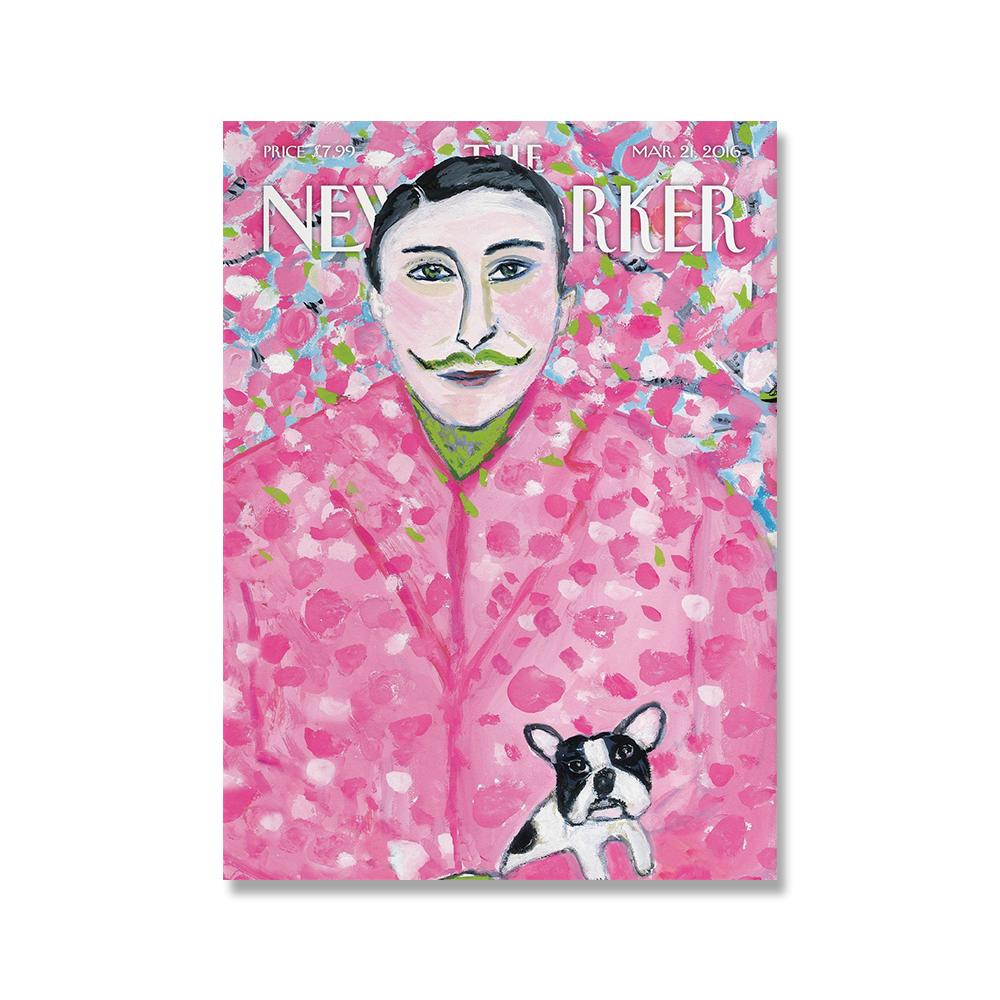 Мона Лиза в стиле поп, модный художественный принт, винтажный холст Яёи Кусама, постер, минимальный абстрактный настенный панно с изображением кота, журнал New Yorker, декор без рамки