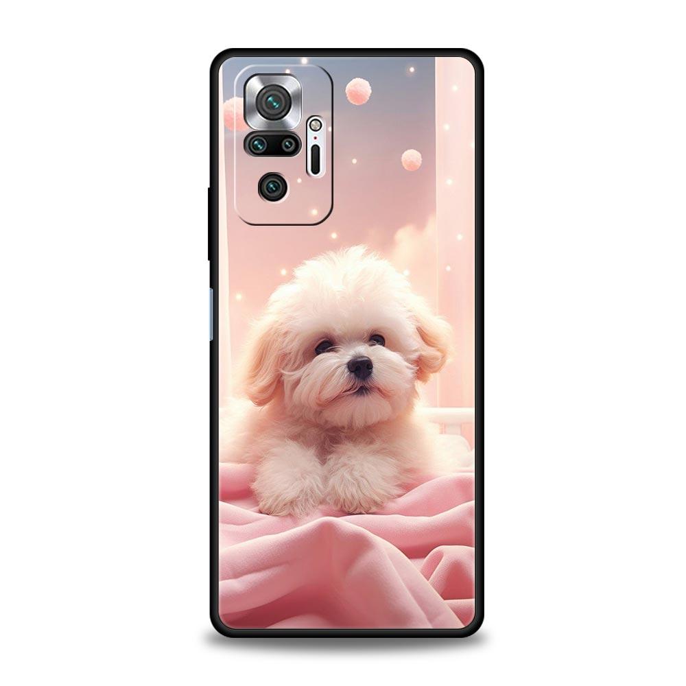 Милый чехол для телефона с собачкой для Redmi 14C 10C Note 15 14 13 12 10 11 K40 Pro Plus 5G Ударопрочный мягкий ТПУ корпус Fundas Сумки