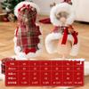 Plaid Christmas Dog Cape Sweater With Fleece Lining Warm Winter Pet Apparel Small To Large Breeds