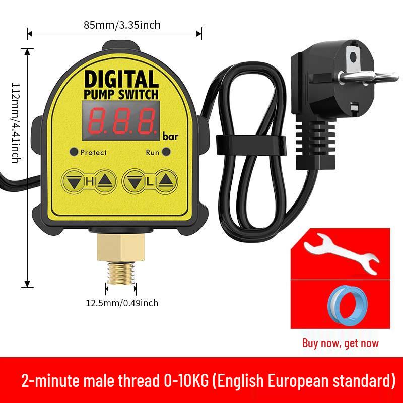 Fully Automatic 220V Electronic Pressure Switch for Household Water Pumps with Smart Digital Display and Adjustable Settings
