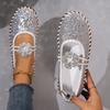 Mesh Breathable Rhinestone Versatile Women's New Foreign Style Niche Belt Flat Soft Soled Mary Jane Shoes Womens Shoes