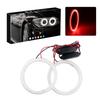 Grandview COB Squid Ring 80mm Red Headlight with Cover Ballast Angel Eye for Car Set of 2 (Upgraded Version)