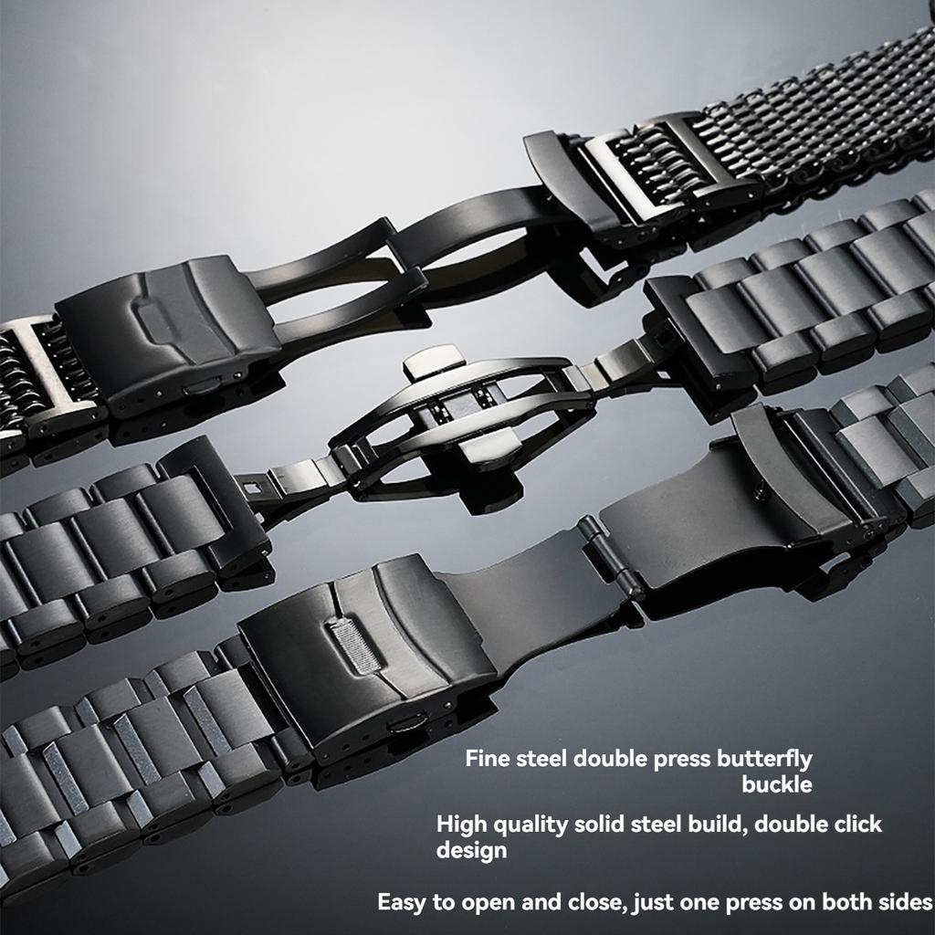 Нержавеющая сталь Часовой ремешок для Casio GR-B200 5635 | Черный Металлический Водонепроницаемый Браслет Модифицированный Часовой Ремешок Аксессуары