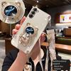 Crossbody Lanyard Quicksand Space Bear Plating Case For Iphone 15 14 13 12 11 Pro Max Samsung S23 S22 Ultra S21 S20 FE A14 A23 A24 A54 A34 A33 A53
