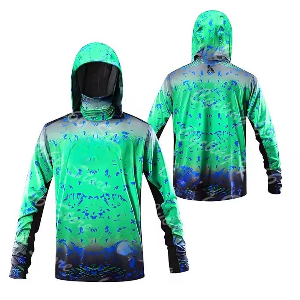 Men's floating fishing gear hooded fishing suit with dust mask and UPF 50+ lightweight fishing suit