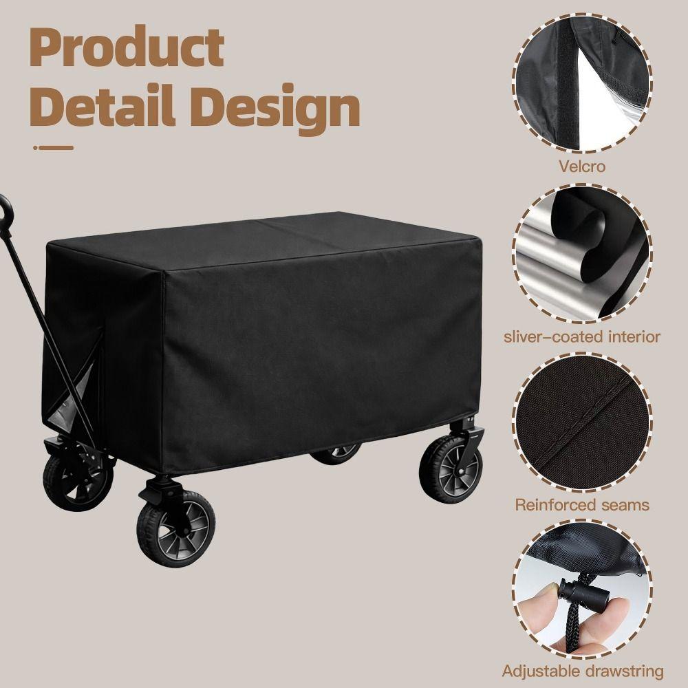 Oxford Cloth Trolley Cover Rectangle Camping Cart Dust Cover Wagon Protective Cover Fishing