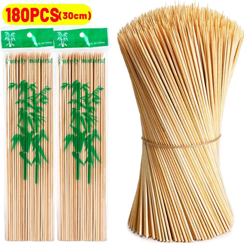 15/20/25/30 см бамбуковые шпажки палочки пищевая бамбуковая палочка одноразовая натуральное дерево длинная палочка для кухни барбекю фрукты жареные