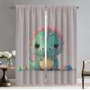 Blackout Curtains for Living Room Little Dinosaur Window Curtain Tulle for Bedroom Halloween Decoration Shades Partition Kitchen