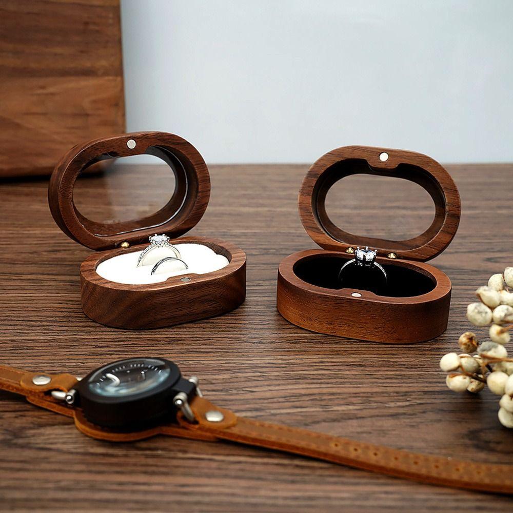 High-quality Gifts Case Wooden Storage Holder Lover Ring Display Box Jewelry Box Ring Storage Box