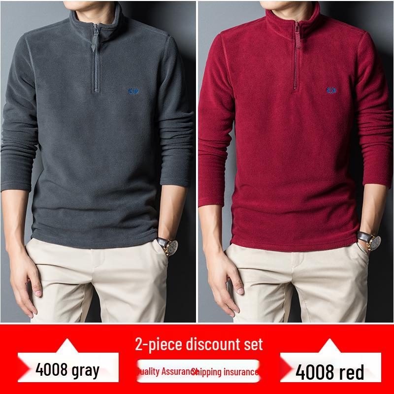 Men's Autumn/Winter Woodpecker Polartec Half-High Collar Zipper Fleece Hoodie