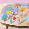 Обучающие деревянные кубики раннего развития радужных цветов, развивающие когнитивные и творческие навыки детей