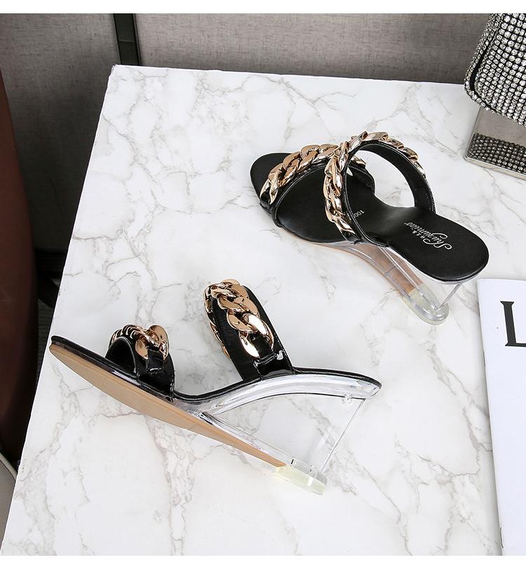 Серия 1098, туфли на танкетке и платформе, см, каблук см, женские простые прозрачные туфли с цепочкой и цепочкой, LFD