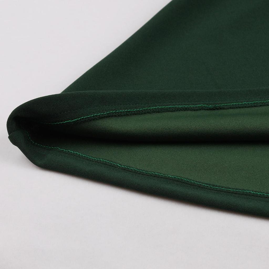 Платье-миди в стиле 50-х годов для женщин, с v-образным вырезом и рукавами 1/2, с поясом, расклешенными вечерними платьями, женская одежда для вечеринок и выходов в свет