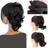 Синтетическая короткая волнистая заколка для хвоста на ленте для женщин, наращивание волос, волнистый вьющийся шиньон, конский хвост, черная прическа