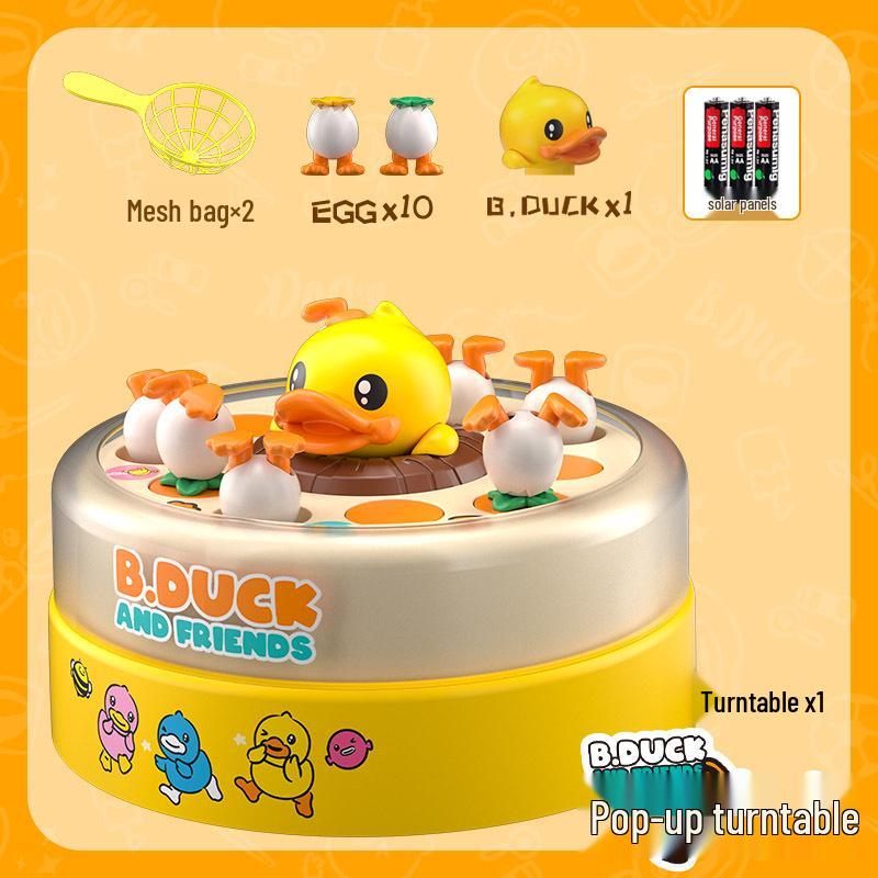 B.Duck Little Yellow Duck Parent-Child Educational Bouncing Fishing Toy Gift