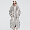 Coat 2024 New Winter Women Long Warm Parka Jacket with Natural Rabbit Fur Hood Large Sizes Female Clothing Design ZR-7518