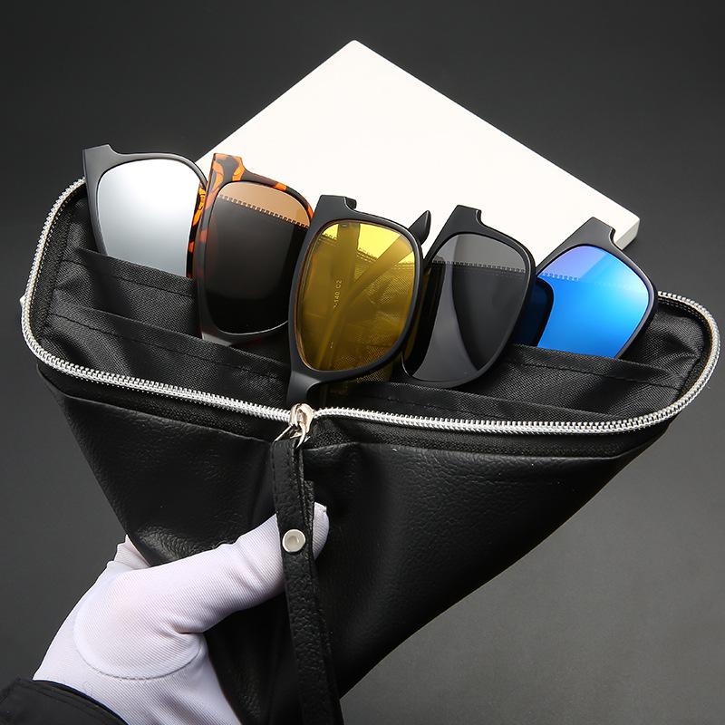 Unisex Retro Sunglasses Set with 5 Magnetic Interchangeable Lenses, Clip-On, In Stock 2213