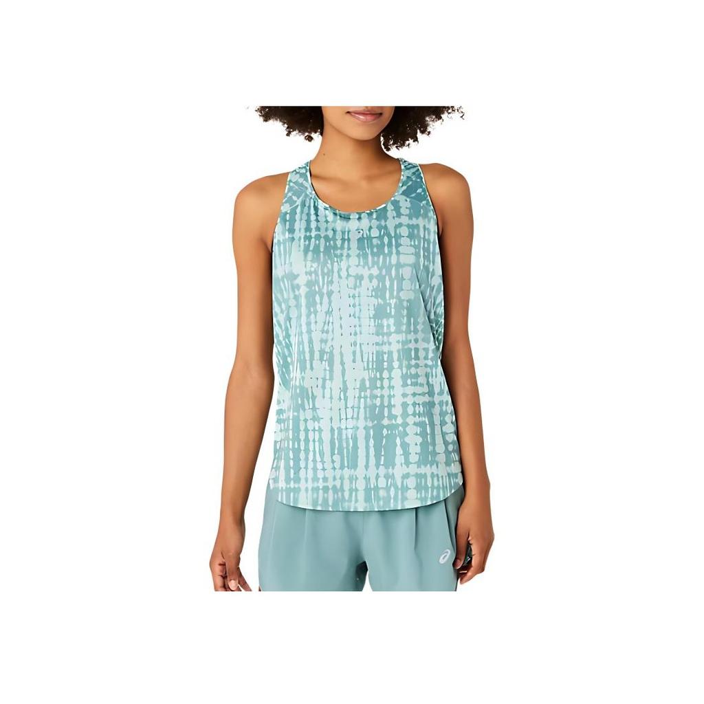 Asics Road All Over Print Tank Women Tops Green 2012D071-300