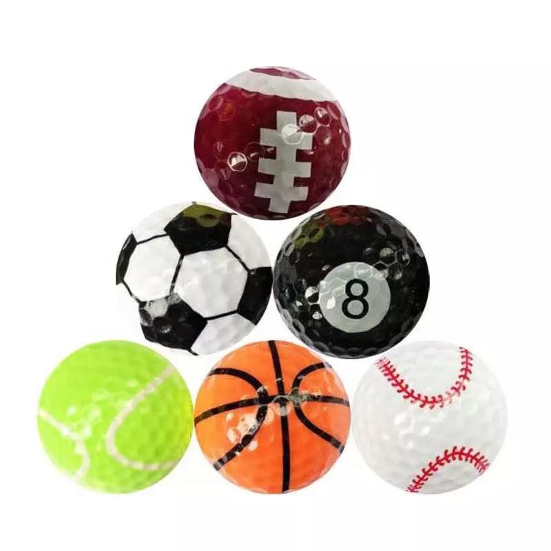 6pcs Golf Balls Golf Basketball Tabletennis Pattern Novelty Practice Golf Balls Golf Training Indoor Practice
