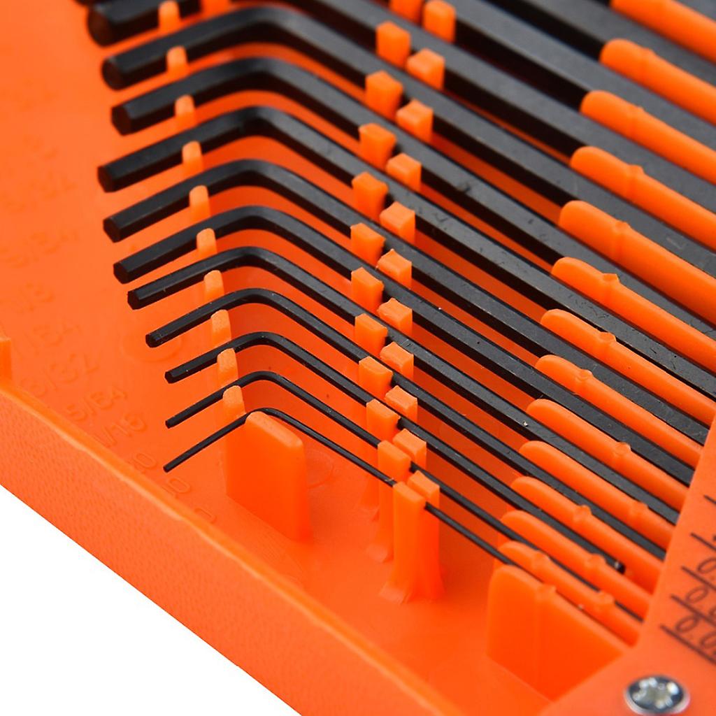 30pcs Hex Key Allen Wrench Set 0.028"- 3/8" Inch & 0.7mm-10mm