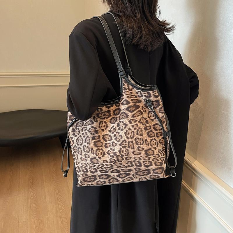 Сумка Commuter с леопардовым принтом, большая вместимость, женская сумка через плечо, студенческая сумка-тоут