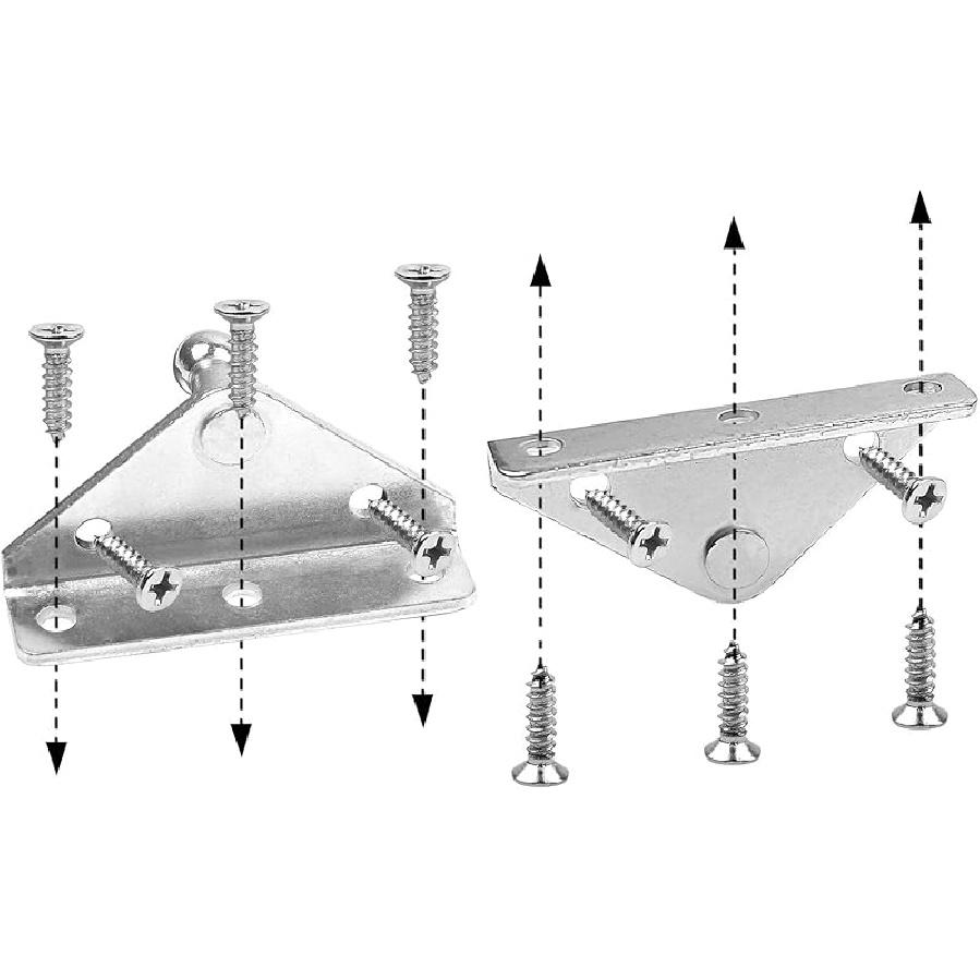 OTUAYAUTO YAQLS06 Угловые кронштейны крепления газовых упоров - Шаровая опора 10 мм с винтами (Пакет из 4)