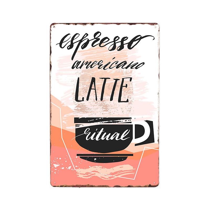 Ретро металлические оловянные вывески для кофе, кафе, магазина, винтажная табличка для бара, паба, настенный декоративный постер, домашний декор 20x30 см