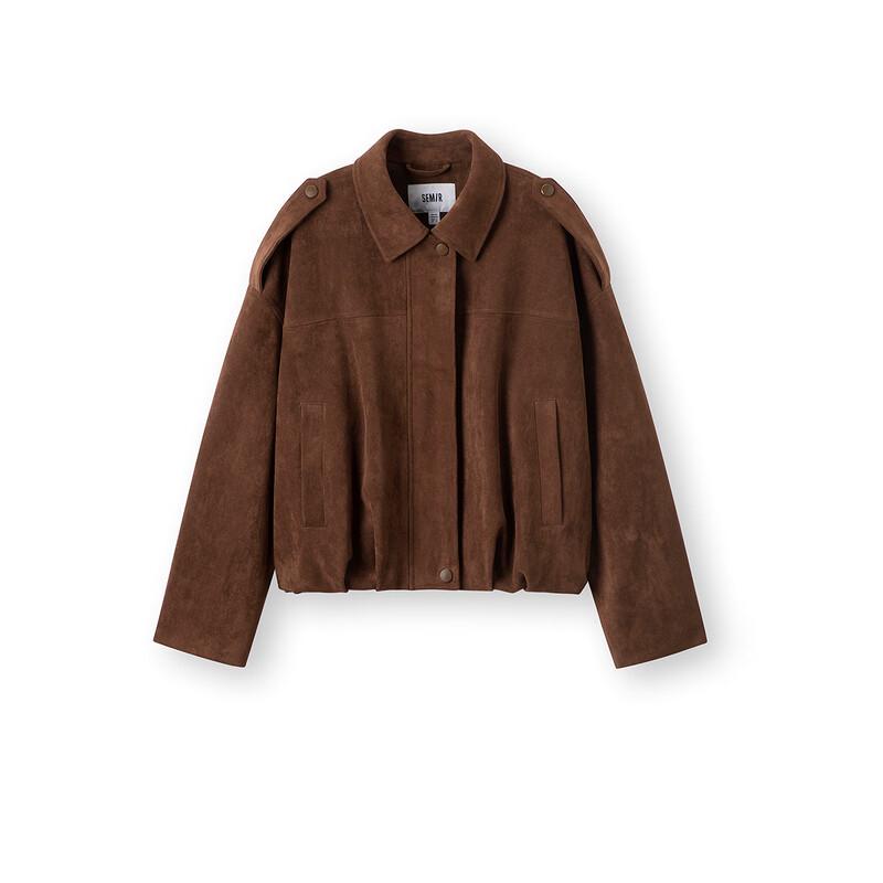 Женская короткая оверсайз куртка Semir из искусственной замши