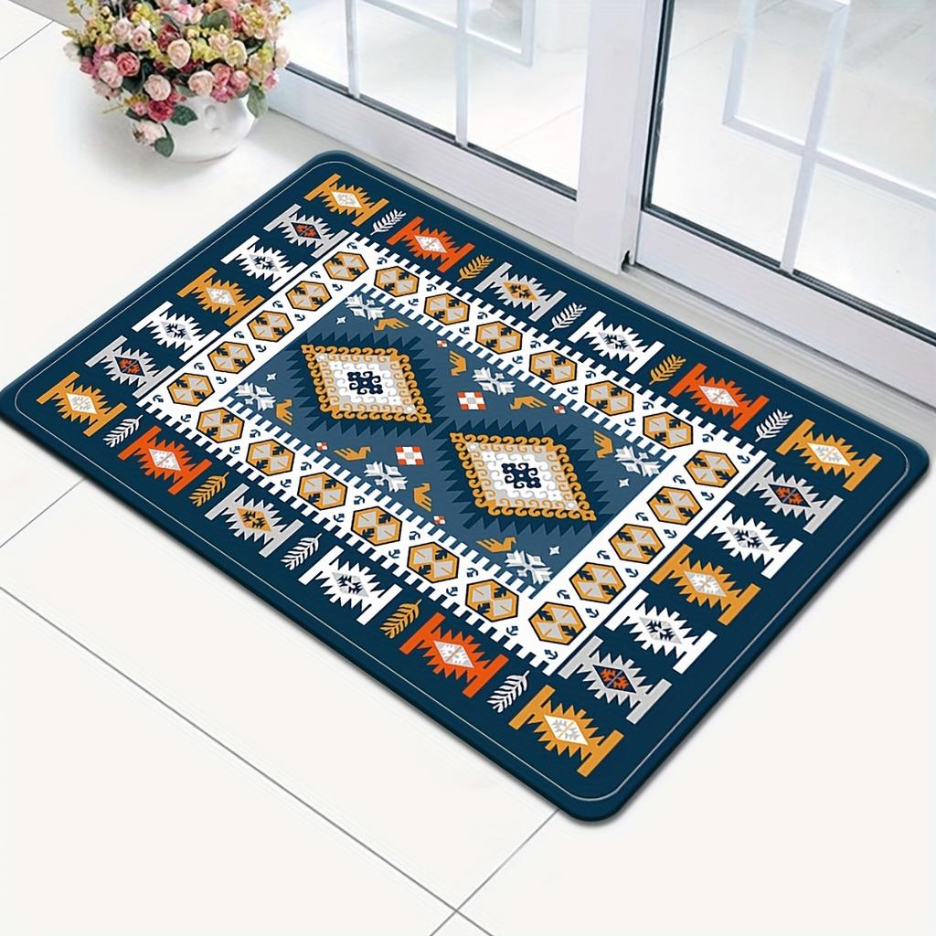 1 шт. против усталости кухонные коврики темно-синие средиземноморские водонепроницаемые нескользящие толстые мягкие кухонные коврики сверхпрочный комфортный коврик для кухни