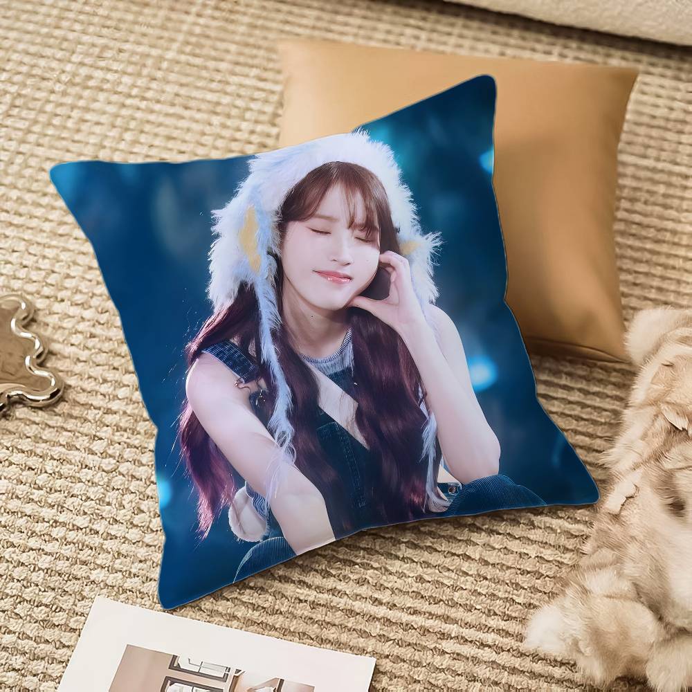 Singer L-Lee Ji Eun-MT IU Fun Beautiful Pillow Case Comfort Sofa Bed Silky Elegant Invisible Zipper Decorative Cushion Cover