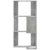 Corner Bookshelf 3 Shelves Concrete Grey 50 x 50 x 102 cm Engineered Wood