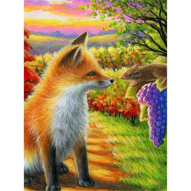 5D алмазная живопись лиса животное Алмазная вышивка крестиком Новое поступление полная квадратная круглая алмазная мозаика картина домашний декор