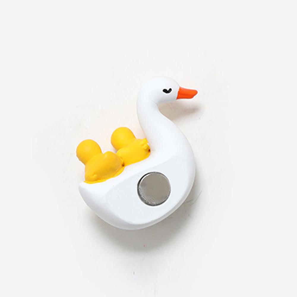 3D трехмерные креативные милые наклейки на холодильник в виде утки, животные, магнитные наклейки для кухни, украшения дома, памятки, сообщения из смолы