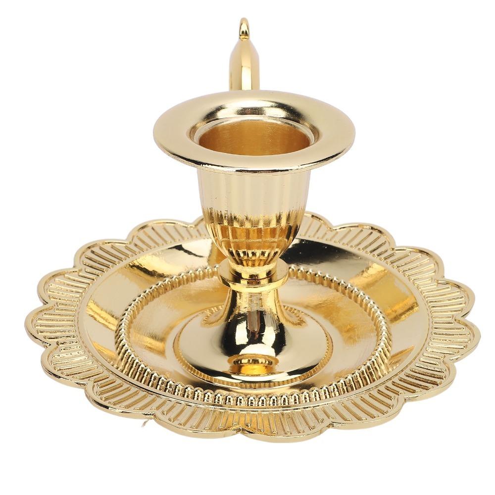 Handle Stand Candlestick Holder Zinc Alloy Handheld Candle Stand Dining Table