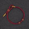 Браслет из восьми нитей, сплетенный вручную: Полуготовая красная веревка с подвеской из твердого золота для пар