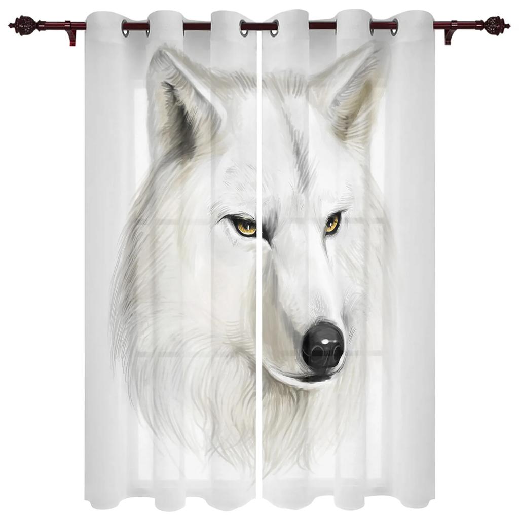 Шторы Животное Белый Волк для Спальни Гостиной Драпировка Кухня Детская Комната Занавеска для Окна Современный Домашний Декор