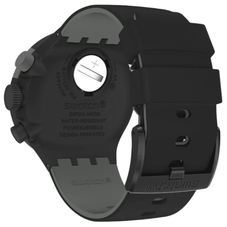 Swatch Унисекс Большая Смелая Серия 47мм Черные Часы SB02B400 SB02B400